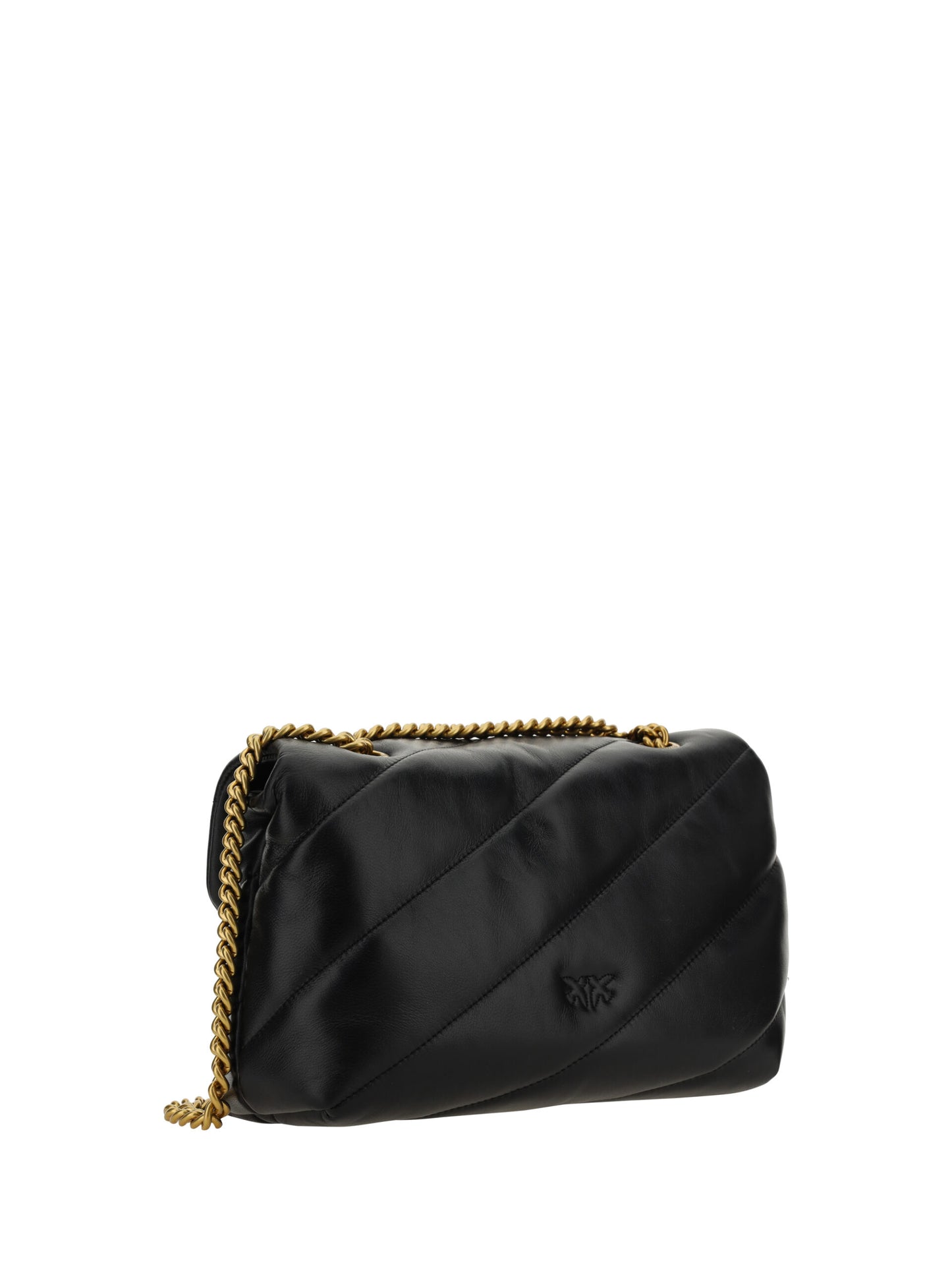 Elegant Black Leather Quilted Shoulder Bag