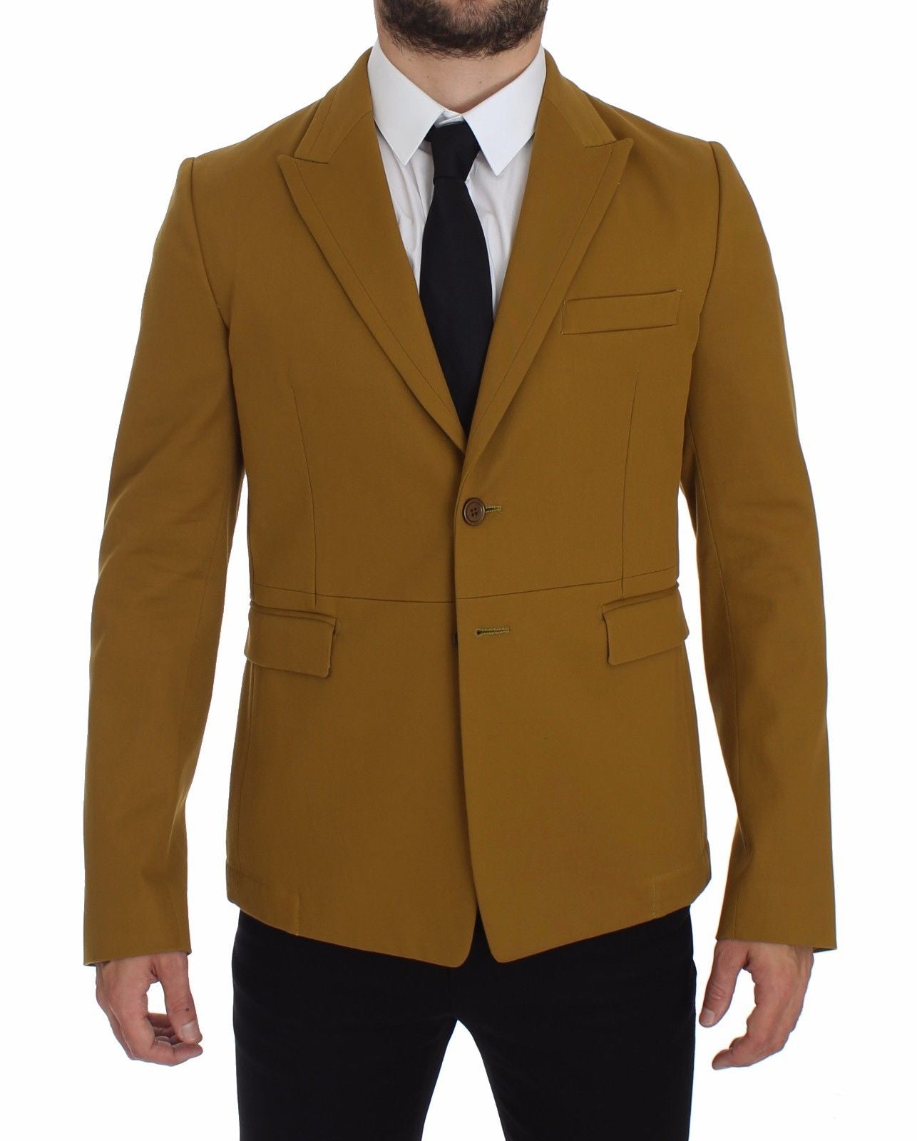 Yellow Cotton Stretch Blazer