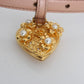 Beige Italian Leather Waist Belt with Gold Detailing