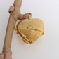 Beige Italian Leather Waist Belt with Gold Detailing