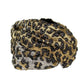 Gold Silver Metallic Leopard Print Turban Headband