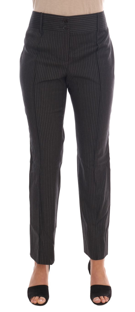 Elegant Slim Fit Striped Dress Pants