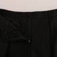 Chic Black Wool Blend Baggy Pants