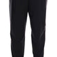 Chic Black Wool Blend Baggy Pants