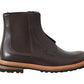 Elegant Brown Leather Ankle Boots