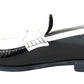 Black White Leather Men's Loafers