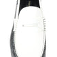 Black White Leather Men's Loafers