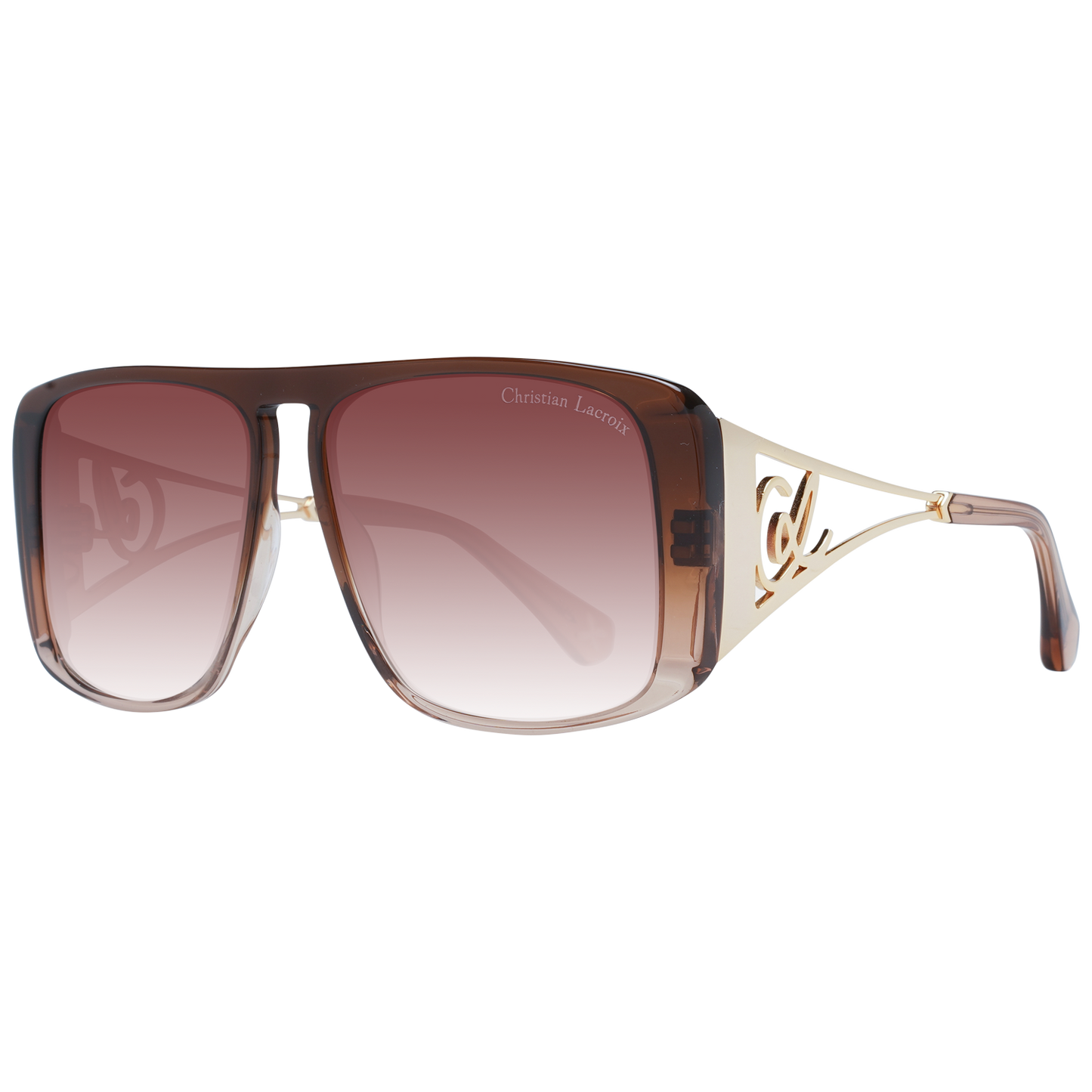 Elegant Brown Gradient Rectangle Sunglasses