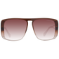 Elegant Brown Gradient Rectangle Sunglasses