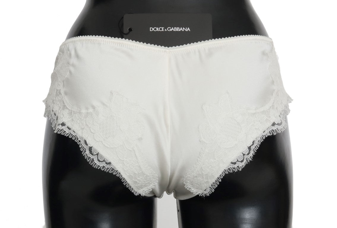 Elegant Natural White Silk Briefs