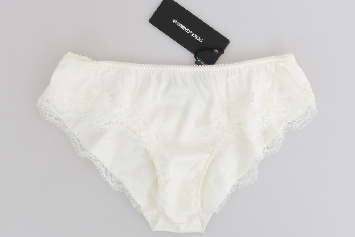 Elegant Natural White Silk Briefs