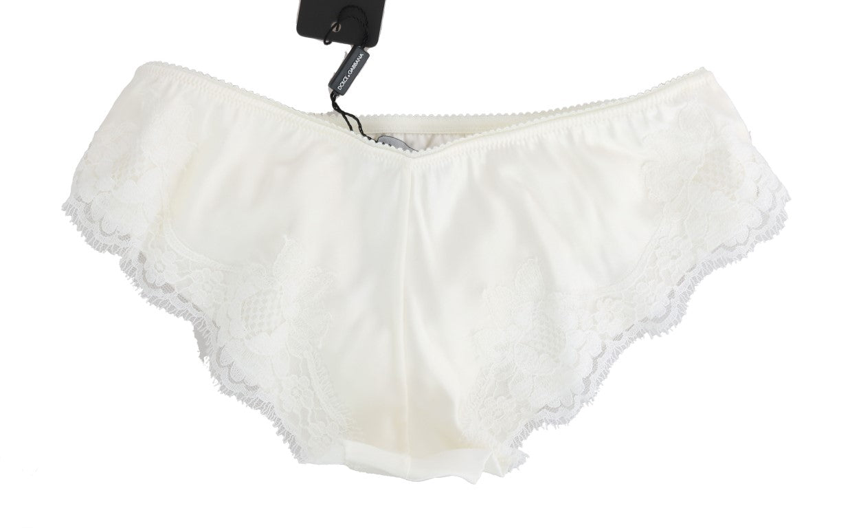 Elegant Natural White Silk Briefs