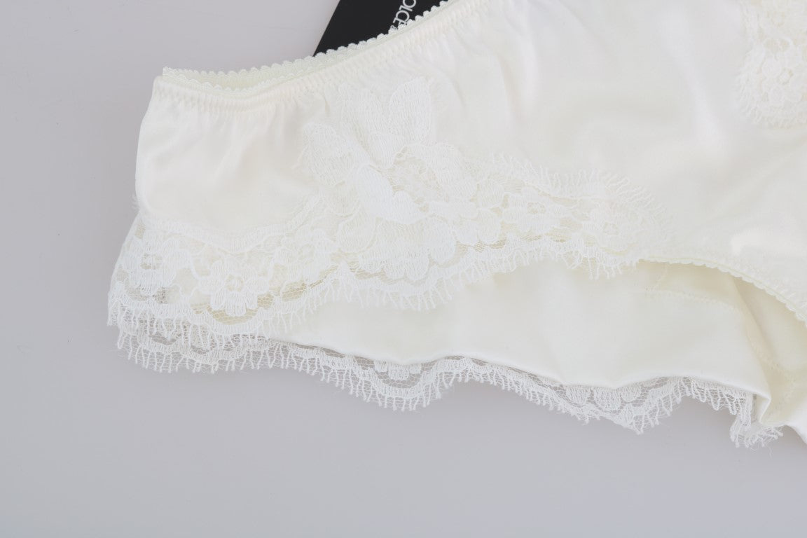 Elegant Natural White Silk Briefs