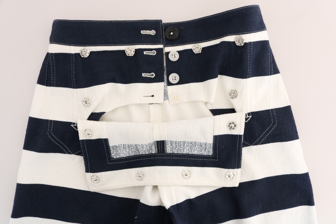 Elegant Striped Crystal Embellished Shorts