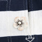 Elegant Striped Crystal Embellished Shorts