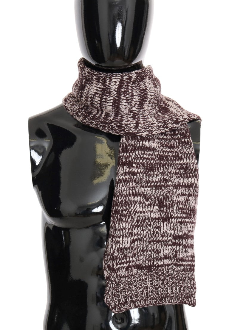 Elegant Bordeaux Wool Scarf for Men