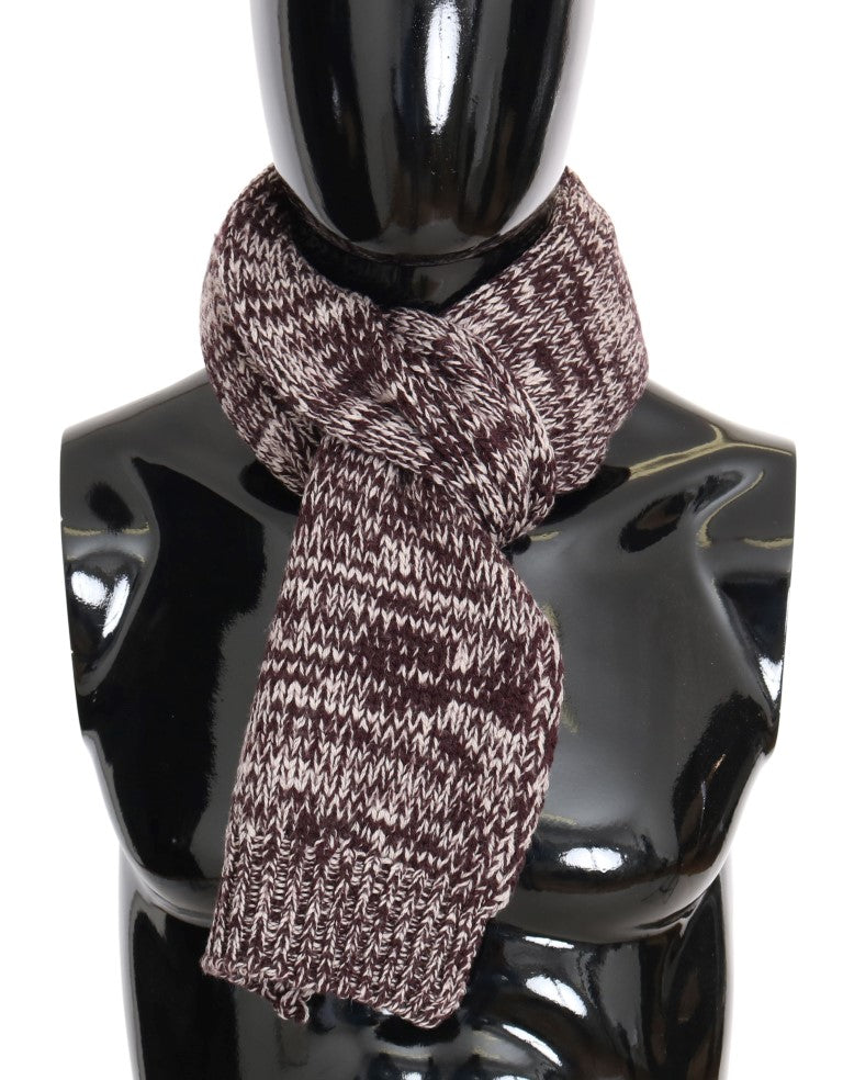 Elegant Bordeaux Wool Scarf for Men