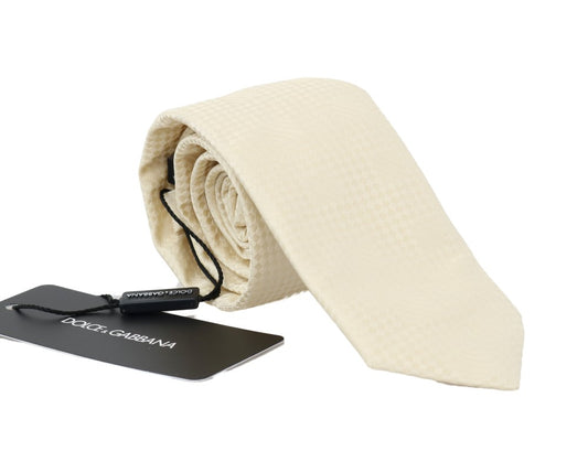 Elegant Beige Silk Necktie