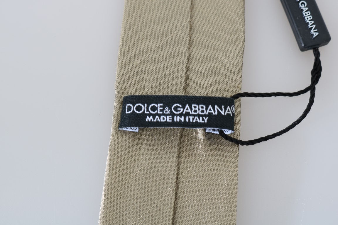 Elegant Beige Silk Neck Tie