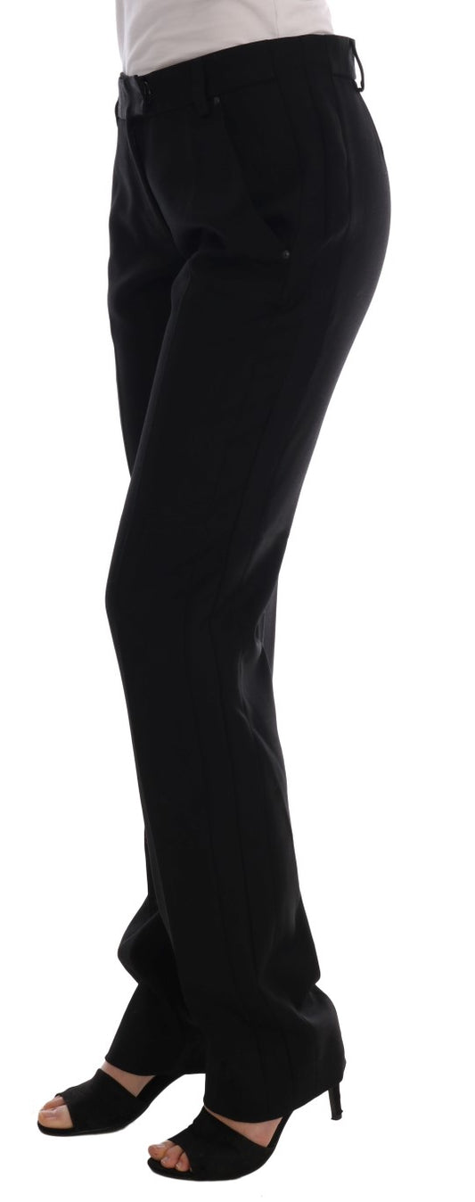 Black Wool Straight Formal Pants