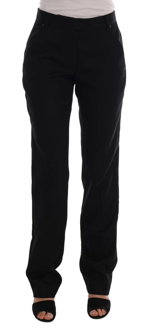 Black Wool Straight Formal Pants