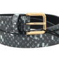 Chic Monochrome Leather Belt with Gold Buckle