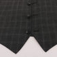 Elegant Striped Gray Wool Blend Waistcoat