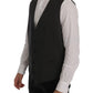 Elegant Brown Striped Waistcoat Vest
