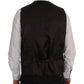 Elegant Brown Striped Waistcoat Vest