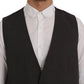 Elegant Brown Striped Waistcoat Vest
