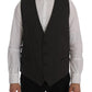 Elegant Brown Striped Waistcoat Vest