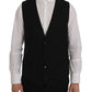 Elegant Striped Wool Waistcoat Vest