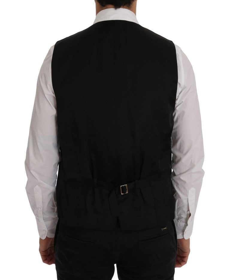 Elegant Black Single Breasted Vest