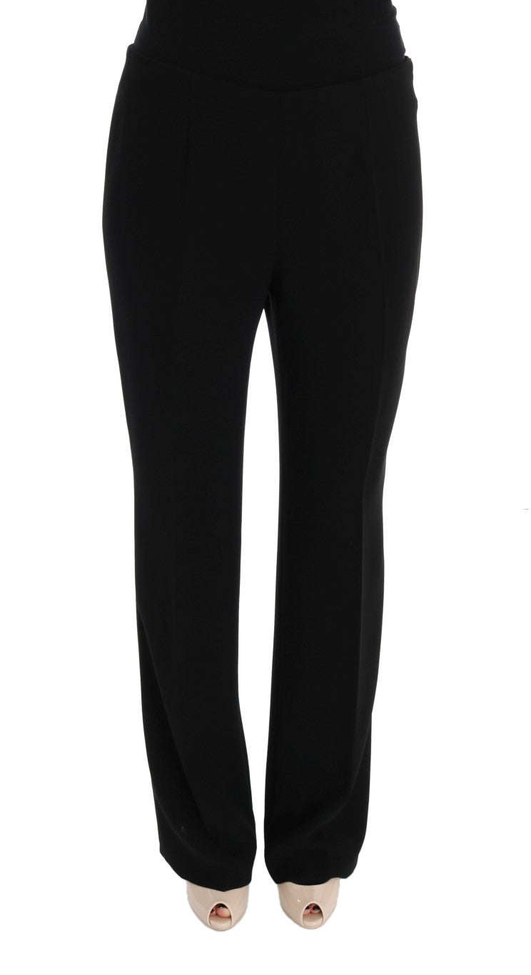 Elegant Straight Fit Wool-Blend Pants