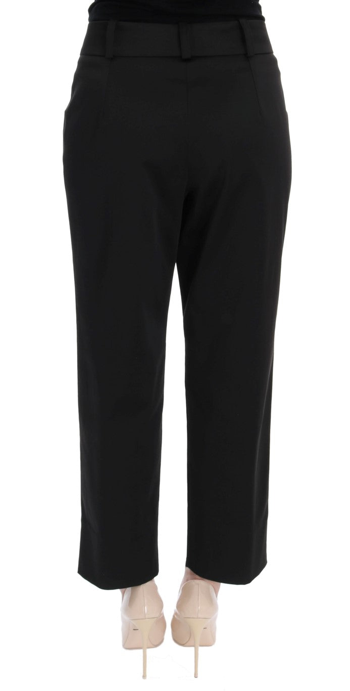 Elegant Black Capri Pants by Italian Couturier