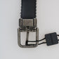Elegant Black and White Men's Wool Belt