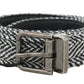 Elegant Black and White Men's Wool Belt