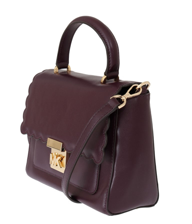 Elegant Purple Leather Mindy Shoulder Bag