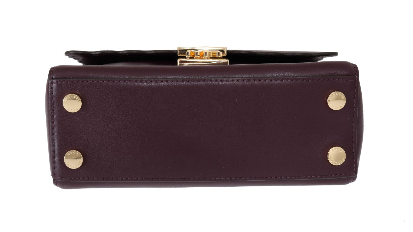 Elegant Purple Leather Mindy Shoulder Bag