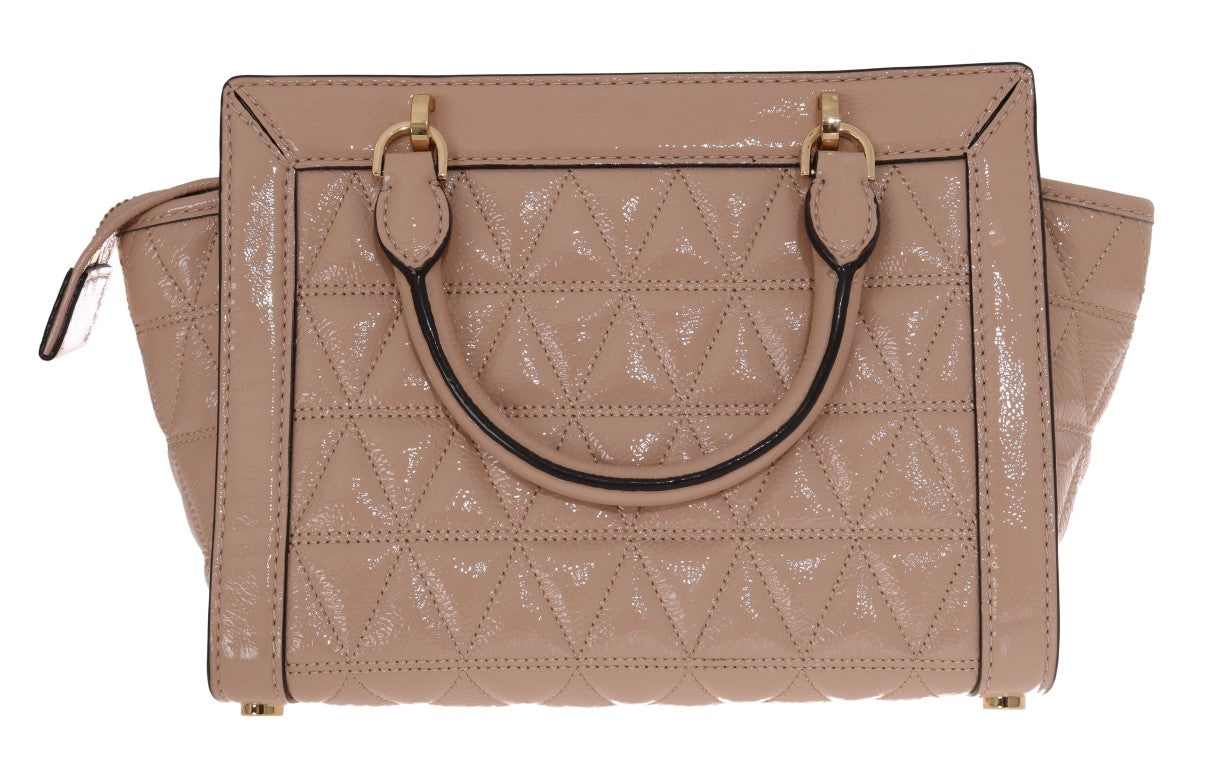 Chic Beige Leather Shoulder Bag - VIVIANNE