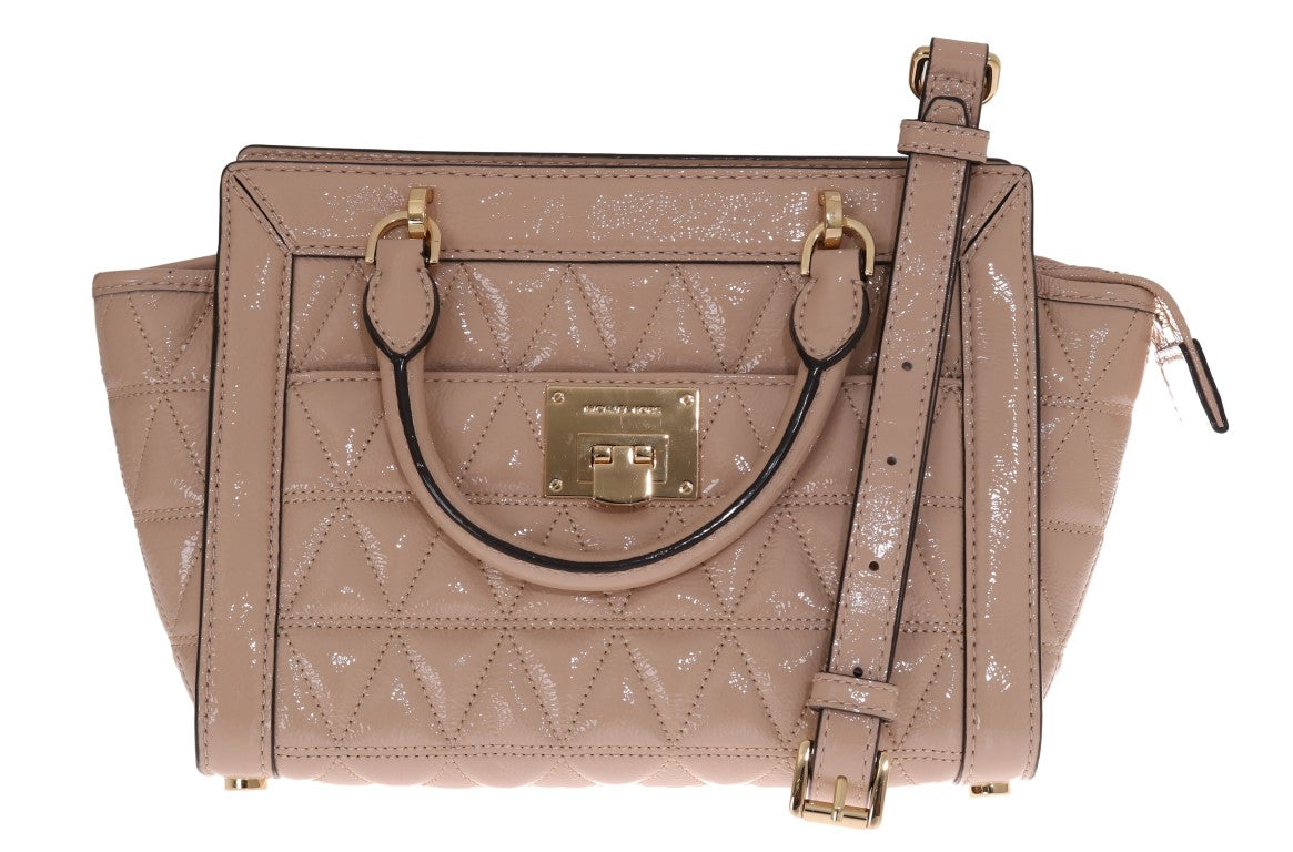 Chic Beige Leather Shoulder Bag - VIVIANNE