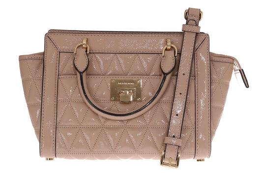 Chic Beige Leather Shoulder Bag - VIVIANNE