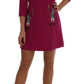 Pink Sequined Wool A-Line Dress