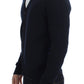 Chic Blue Wool Blend Cardigan Sweater