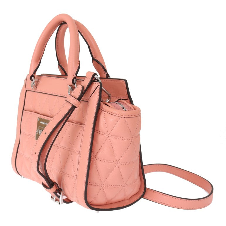 Elegant Peach Leather Shoulder Bag