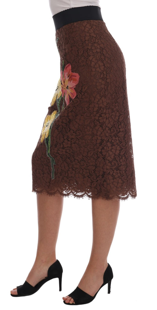 Embroidered Elegance Pencil Skirt