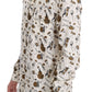 White Silk JAZZ Motive Print Shirt