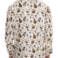 White Silk JAZZ Motive Print Shirt