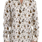 White Silk JAZZ Motive Print Shirt