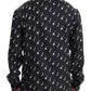 Silk Black and White Jazz Motive Shirt